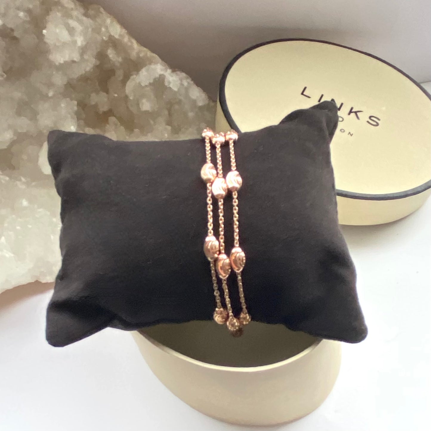 Links of London Rose Gold Plated Beaded Essentials Bracelet