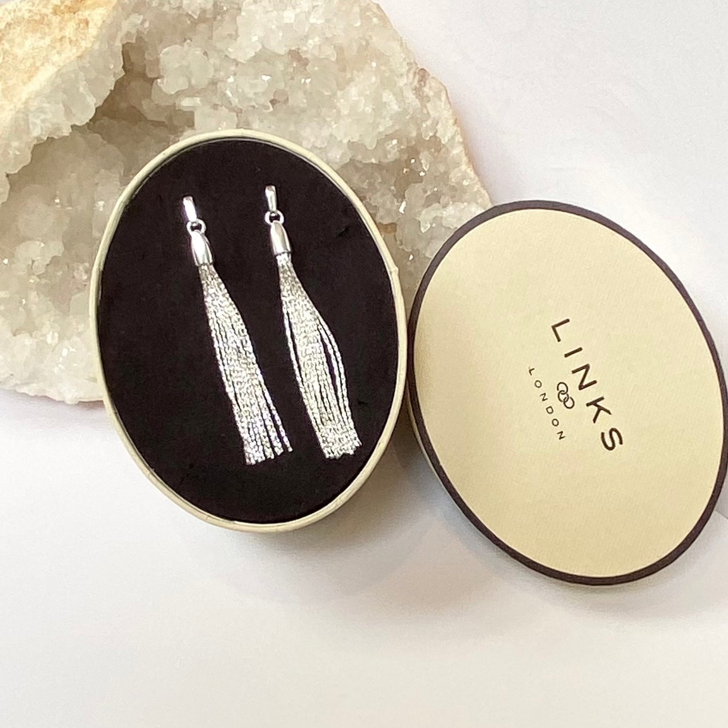 Links of London Sterling Silver Silk Row Earrings New