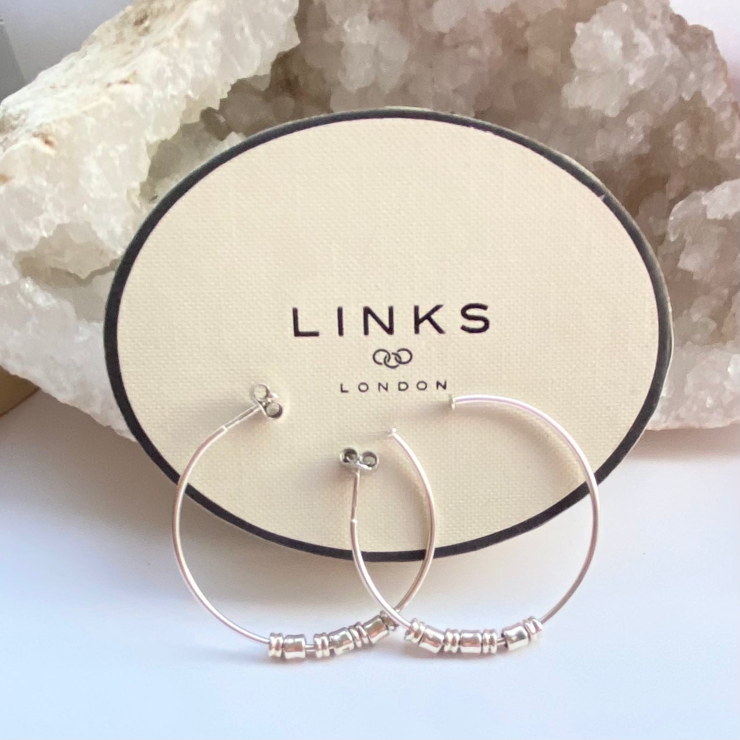 New Links of London Rare All Sorts Hoop Sterling Silver Earrings
