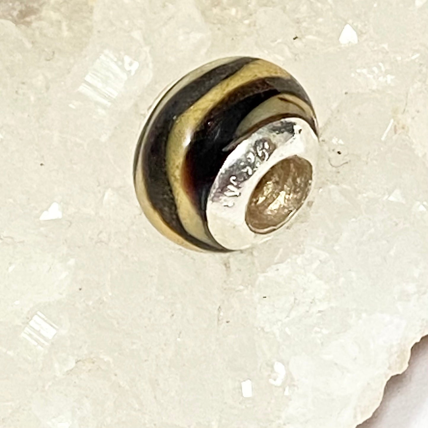 Yellow and Brown Love Links Bead Branded Charm