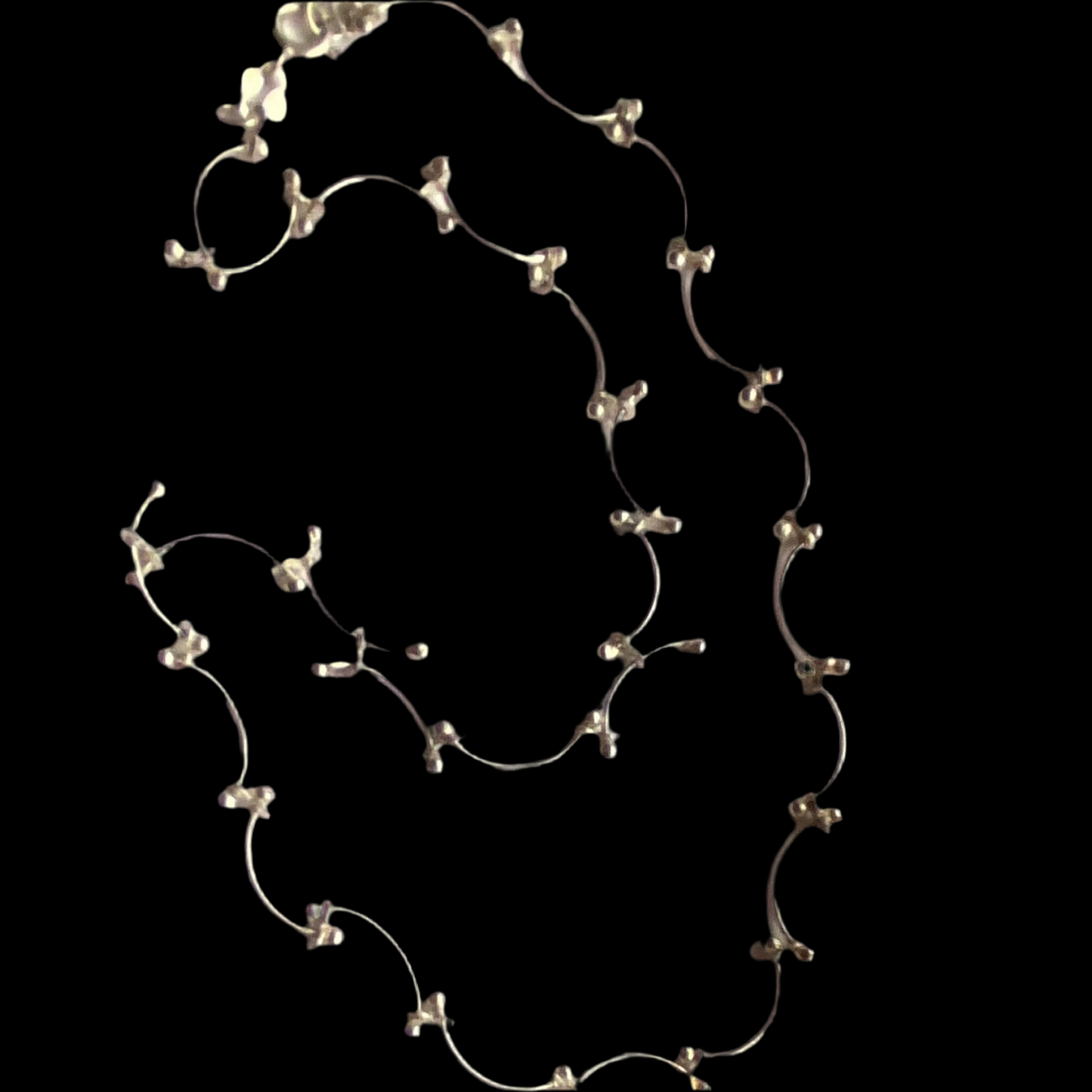Modernist Ball Link Chain Choker, Stamped 925