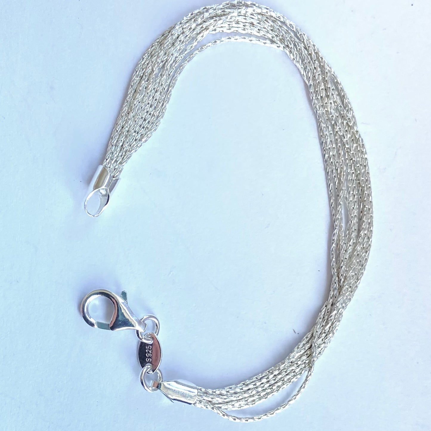 Links of London Sterling Silver Silk Bracelet with 10 strands Size Small 17cm end to end