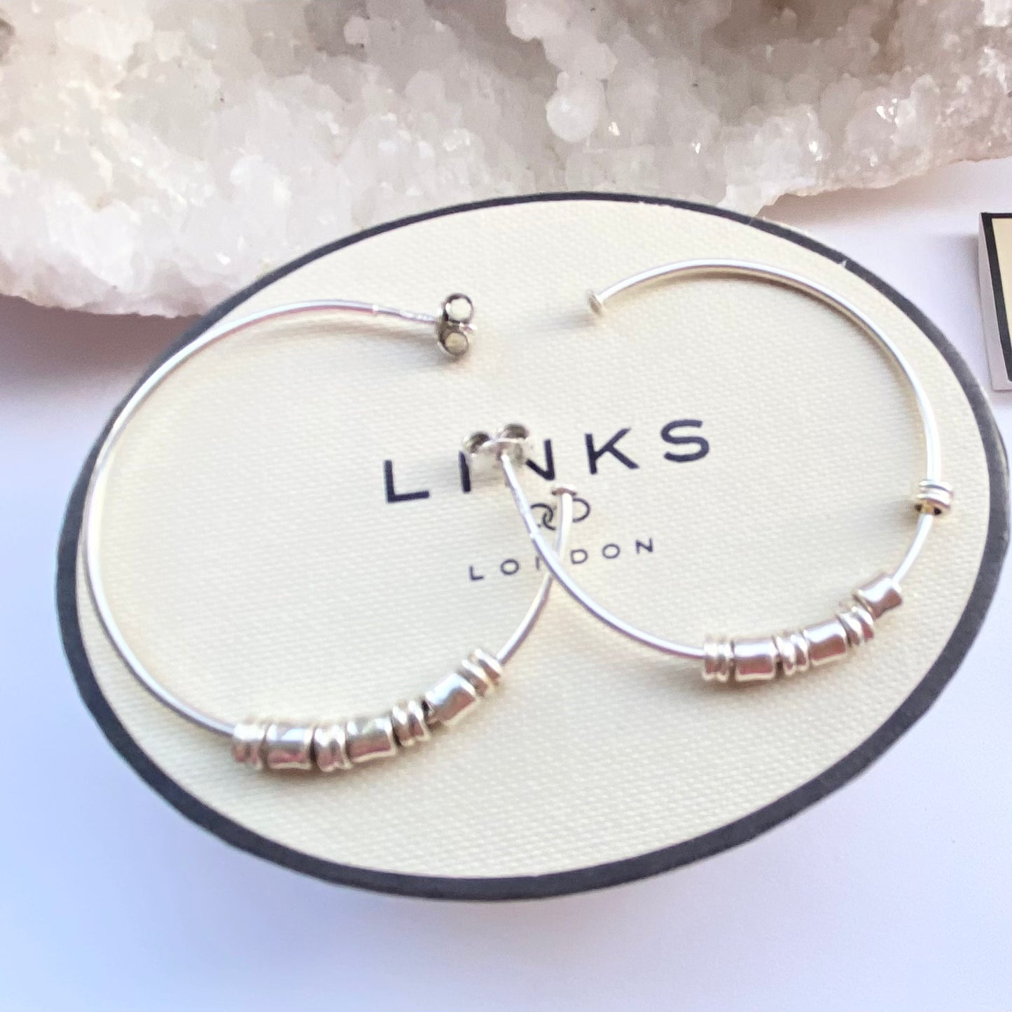New Links of London Rare All Sorts Hoop Sterling Silver Earrings