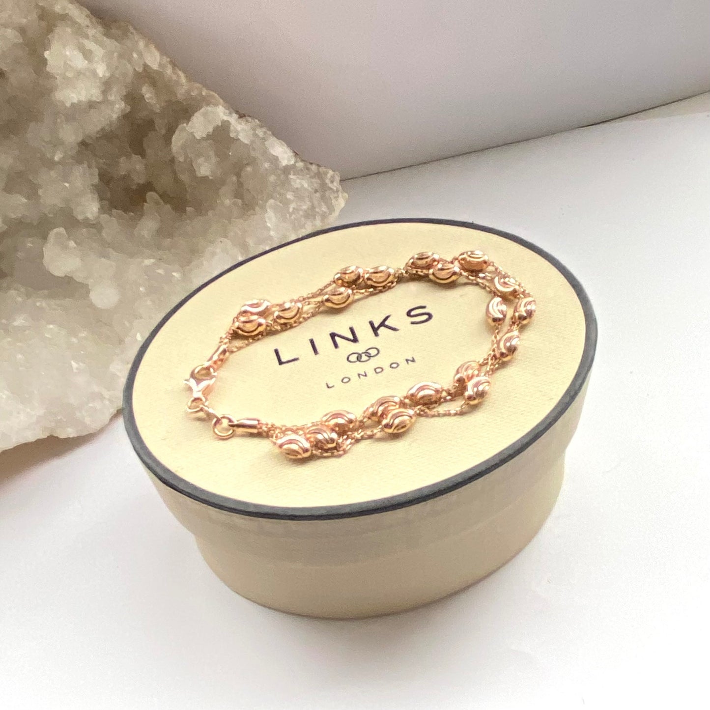 Links of London Rose Gold Plated Beaded Essentials Bracelet