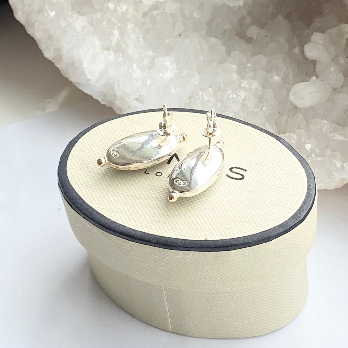 Links of London ANTHOLOGY earrings smokey quartz studs sterling silver