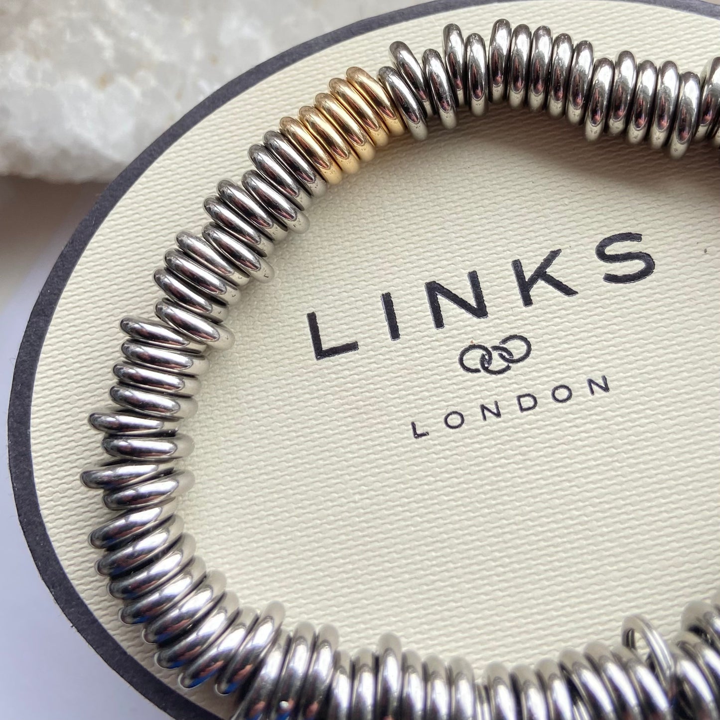 Links of London Sweetie Black Rhodium and 18ct Rolled Gold Plated Bracelet