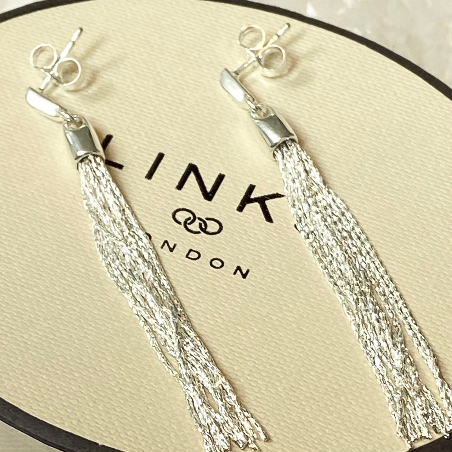 Links of London Sterling Silver Silk Row Earrings New