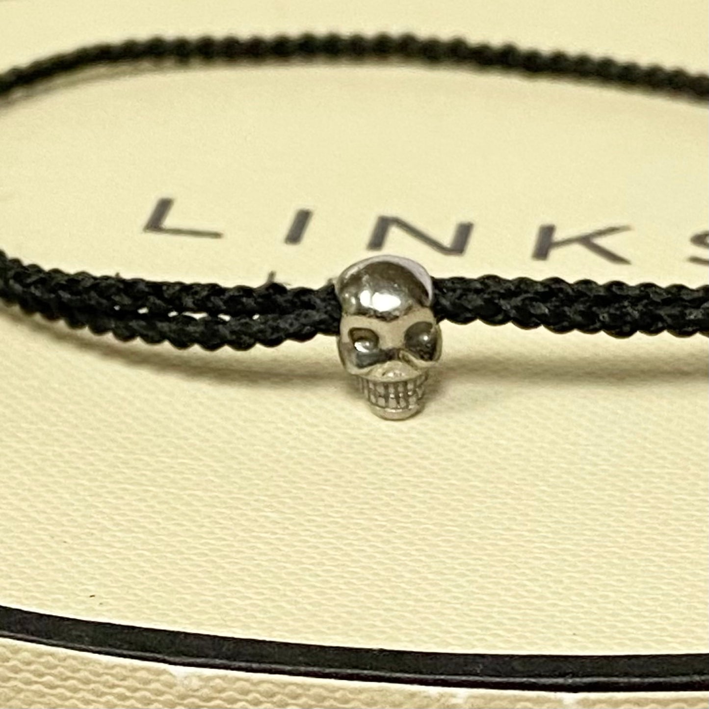 Links of London Mini Black Oxidised Skull Cord Bracelet