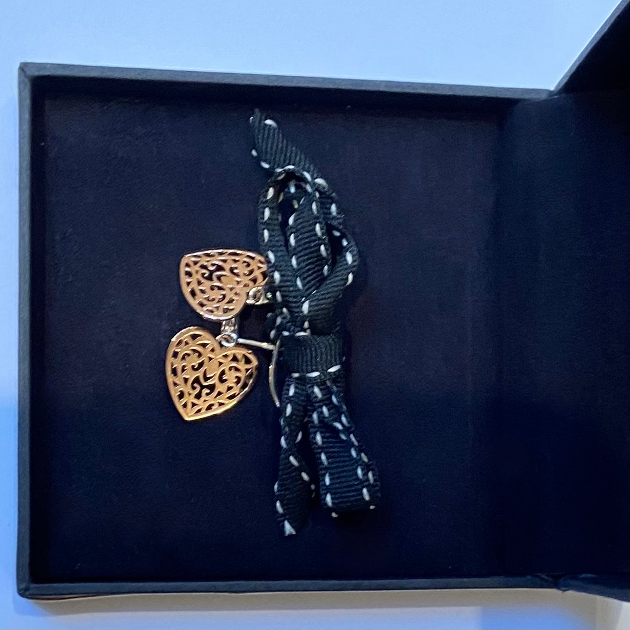 Links of London Rose Gold and Silver Tapestry Heart Earrings