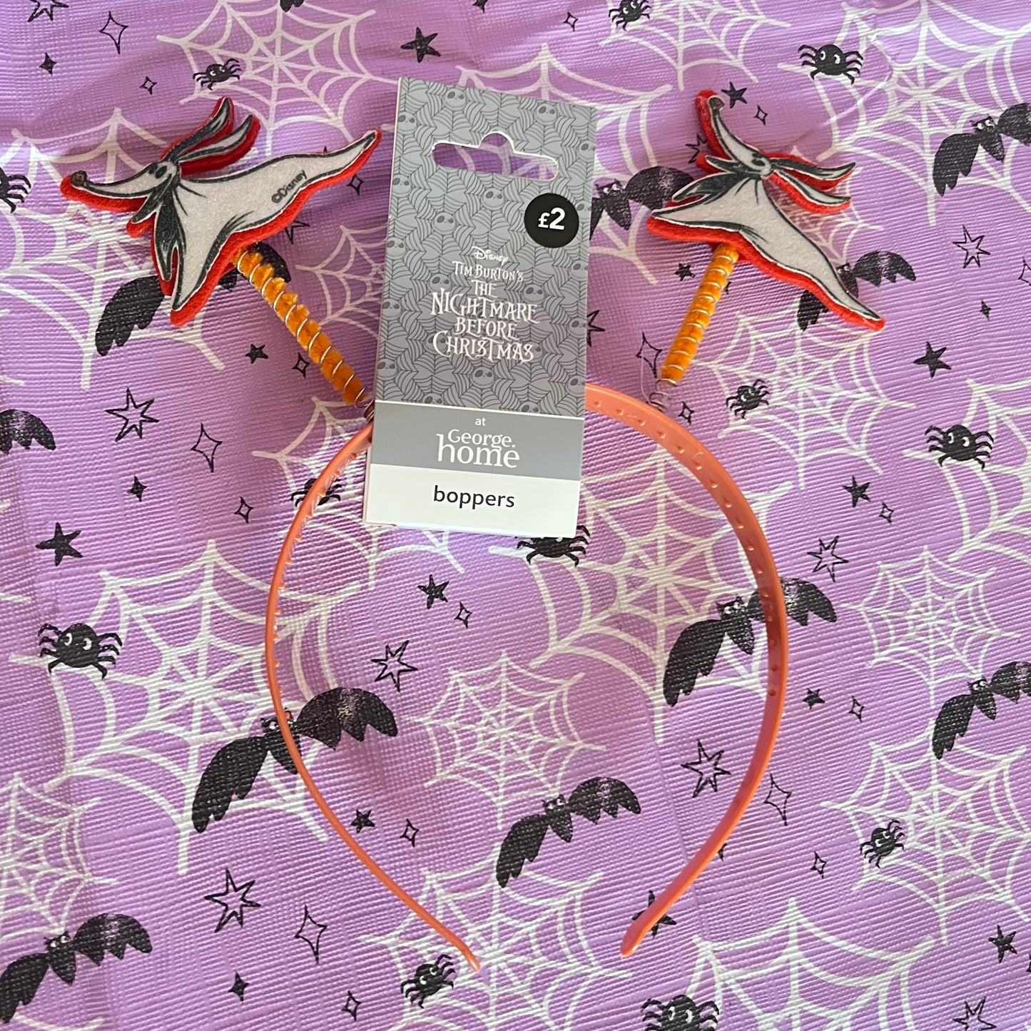 Disney The Nightmare Before Christmas Zero Boppers from George Home featuring glittery Zero character springs.