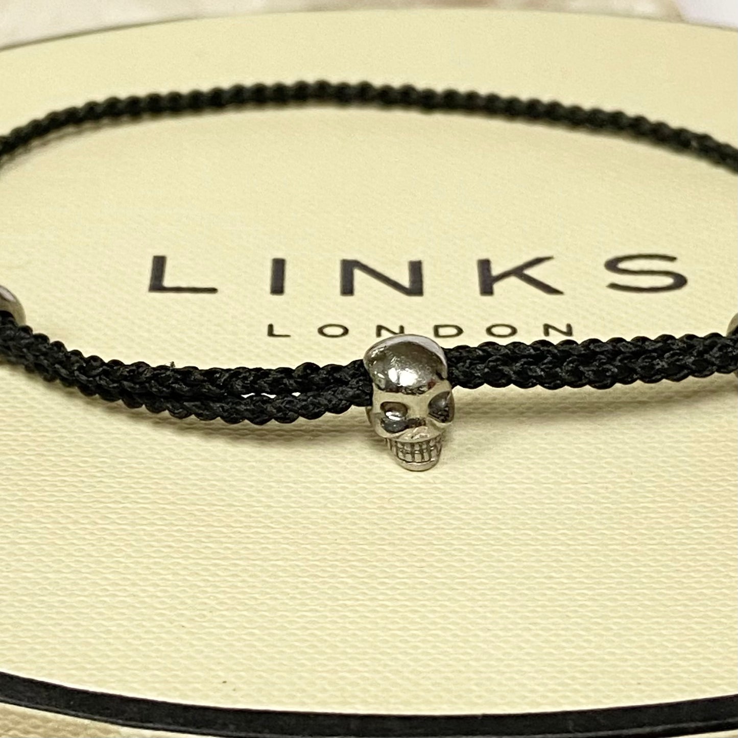 Links of London Mini Black Oxidised Skull Cord Bracelet
