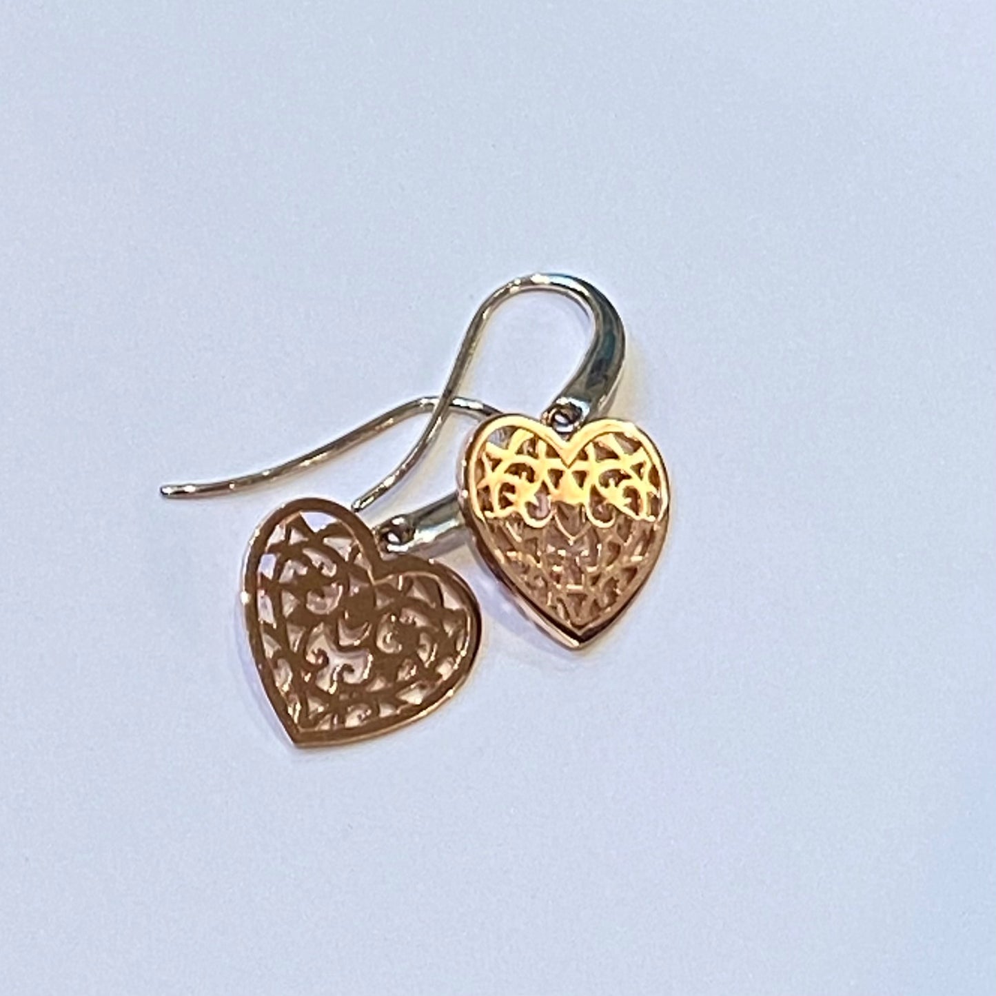Links of London Rose Gold and Silver Tapestry Heart Earrings