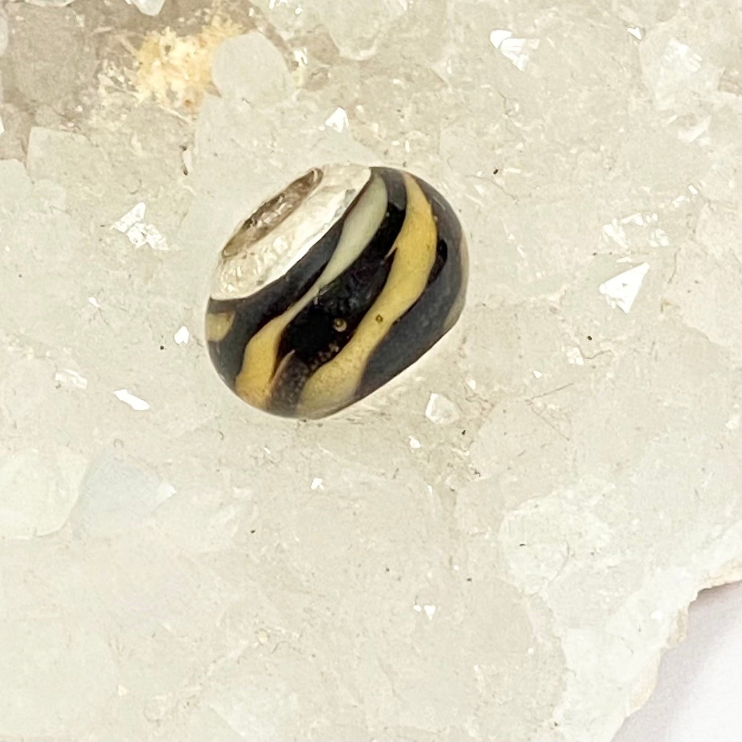Yellow and Brown Love Links Bead Branded Charm