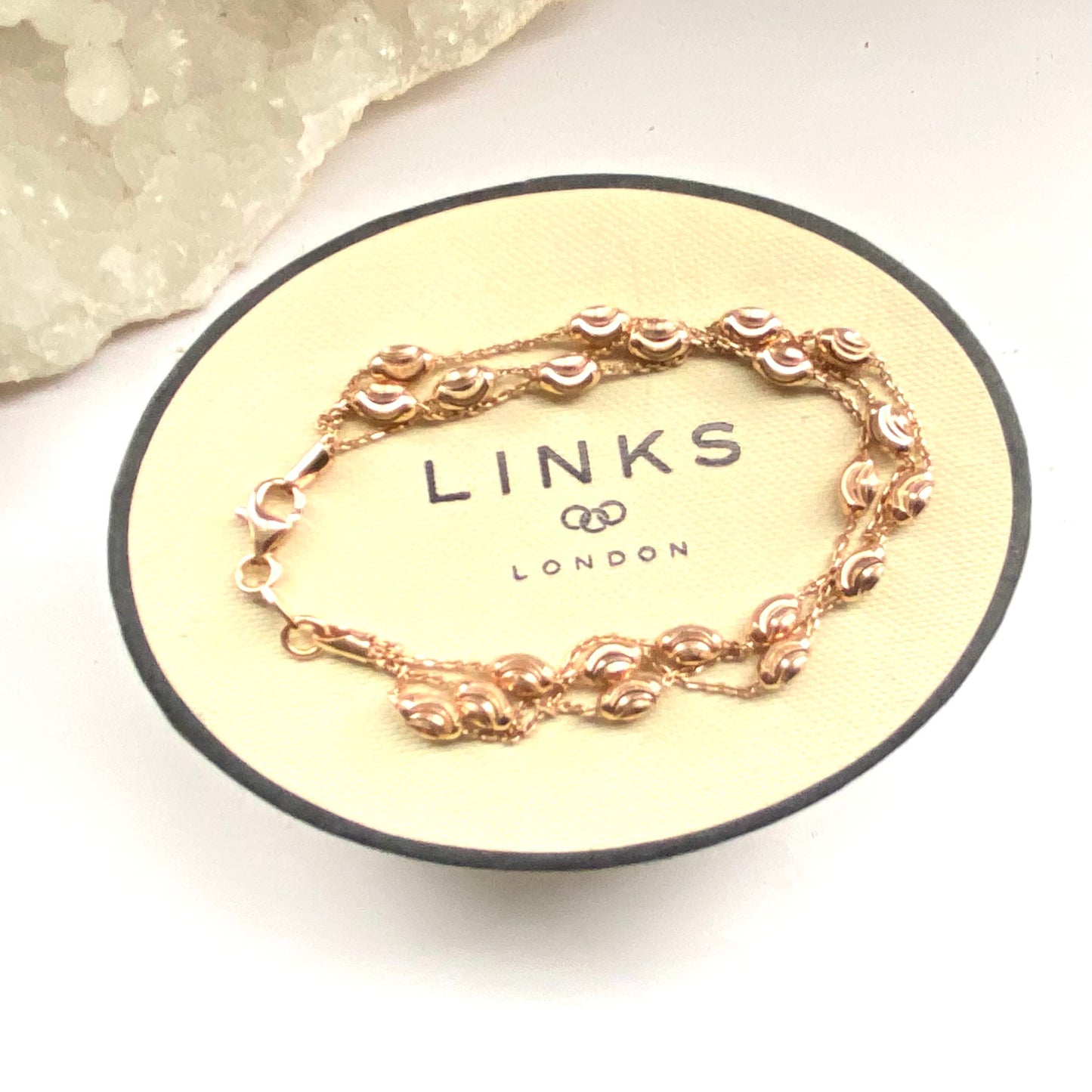 Links of London Rose Gold Plated Beaded Essentials Bracelet