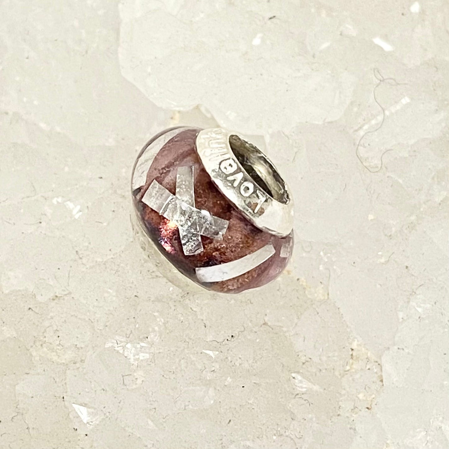 Rust and Silver Cross colour of Love Links Bead Branded Charm
