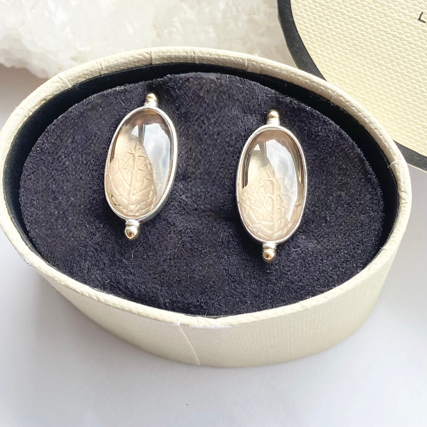 Links of London ANTHOLOGY earrings smokey quartz studs sterling silver