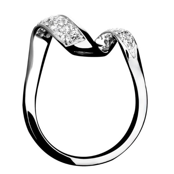 Links of London Silver Entwine white Sapphire Pave Ring