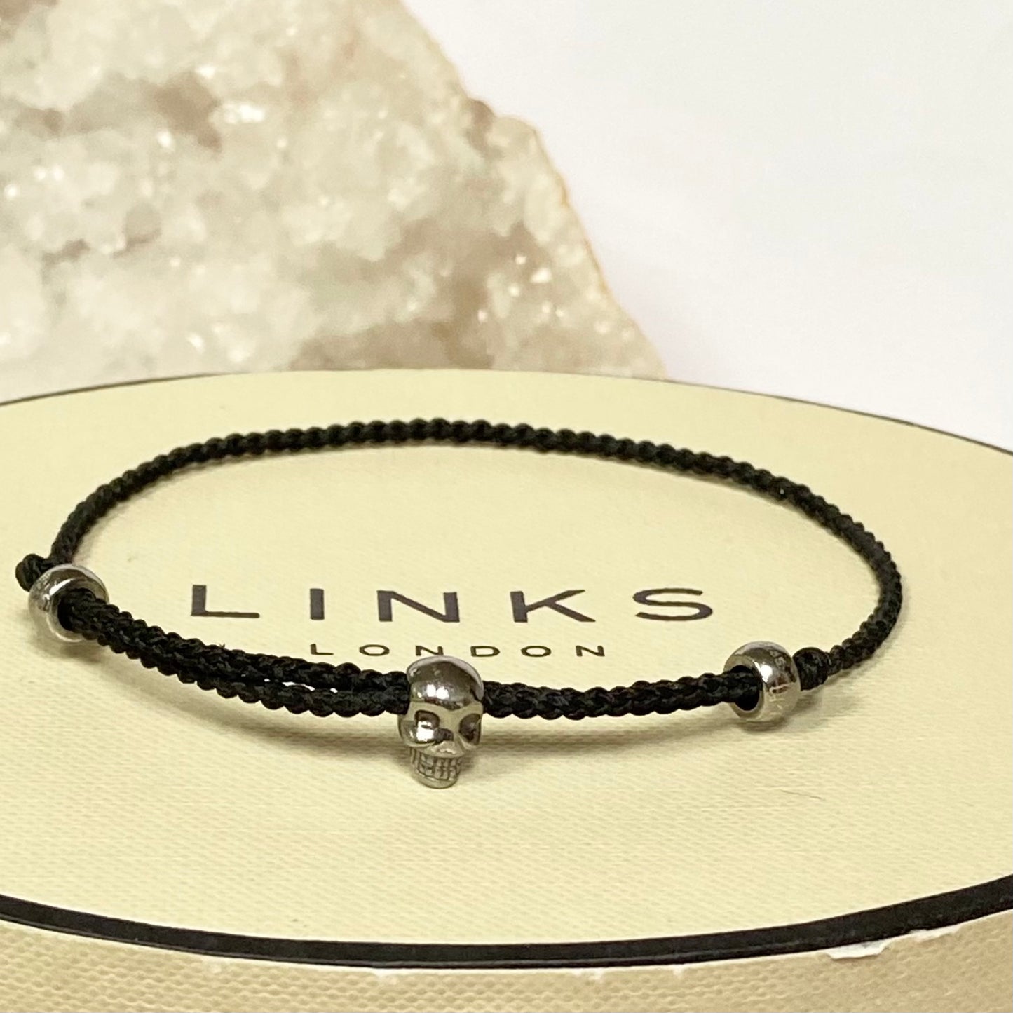 Links of London Mini Black Oxidised Skull Cord Bracelet