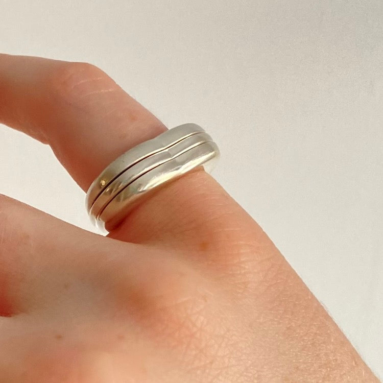 Links of London Silver Love Note Heart Ring Size N