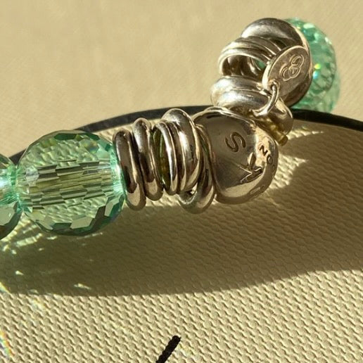 Links of London Sterling Silver Green Crystal Sweetie Bracelet