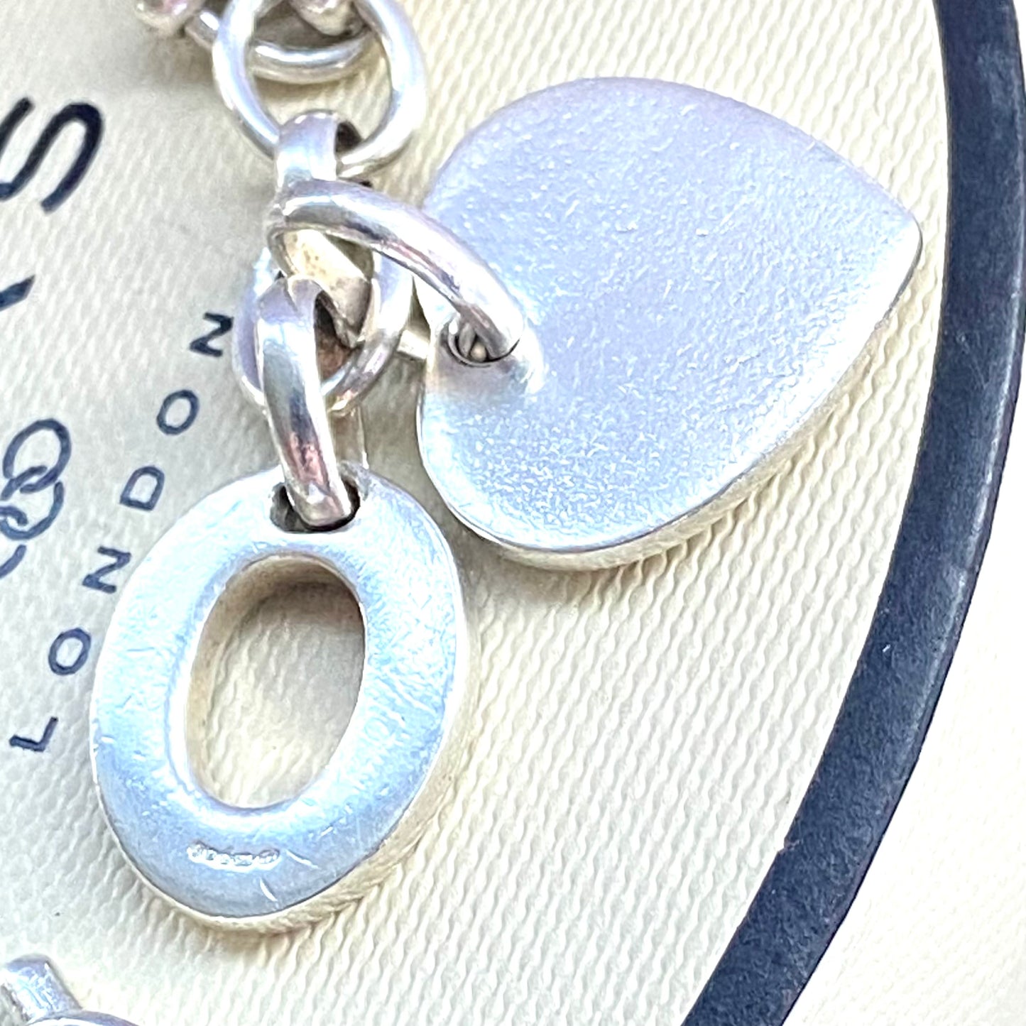 Larger Link Chain Pre Loved Links of London Bracelet, T Bar Clasp with Heart Charm