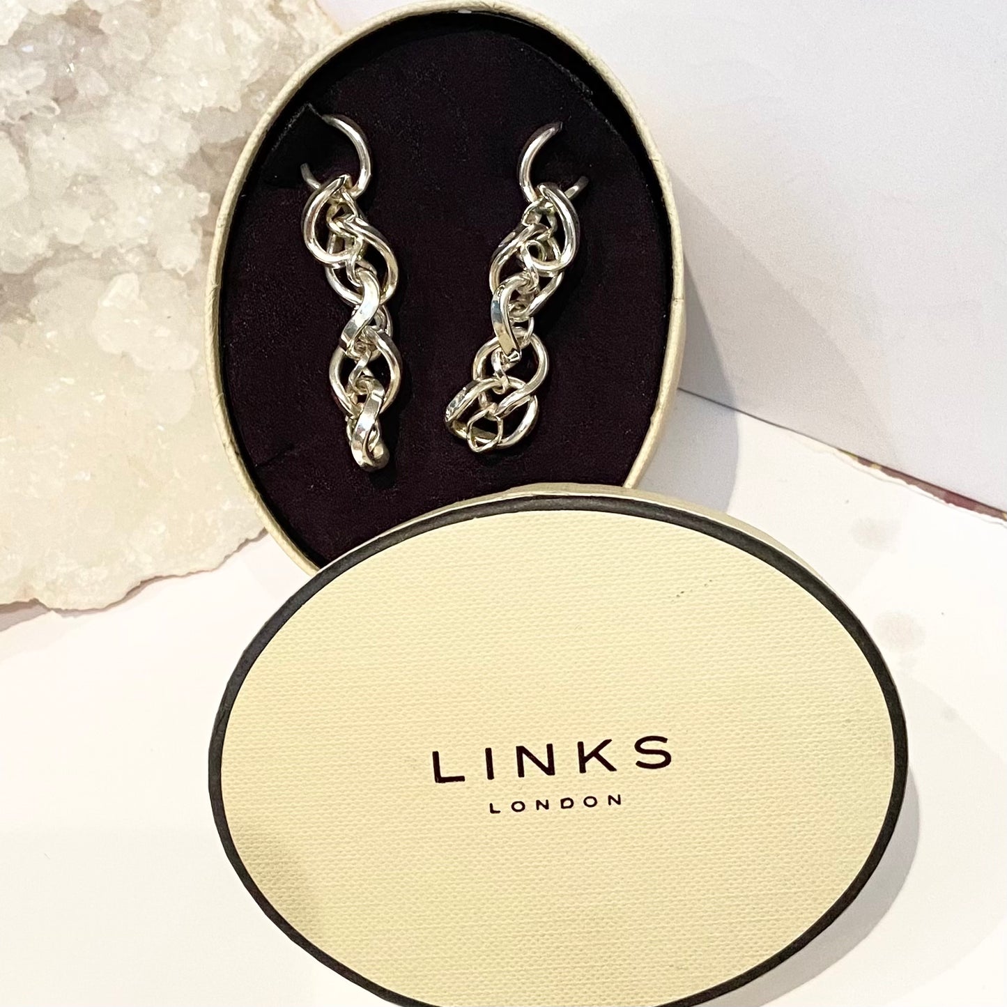 Links of London Infinity Sterling Silver Rare Chain Dropper Earrings