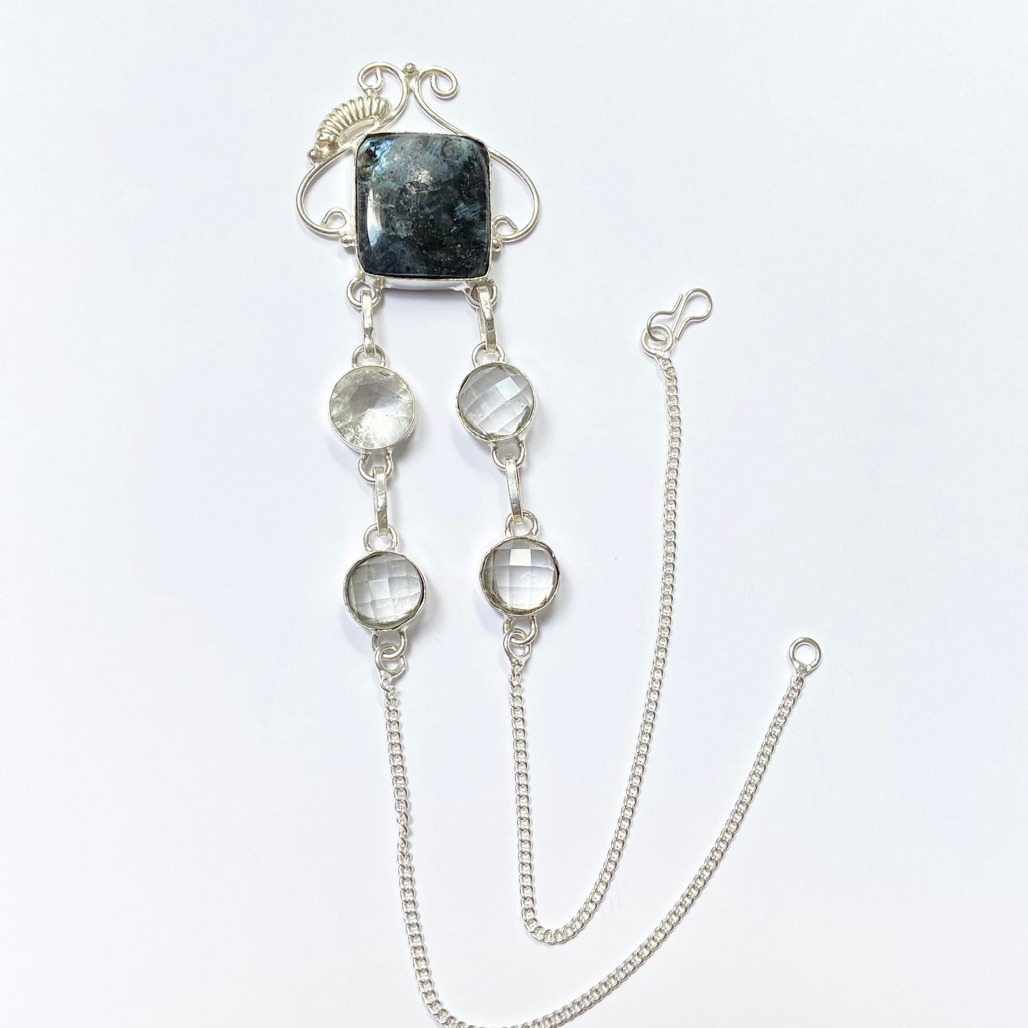 Mystic Merlinite and Clear Topaz Gemstone Necklace