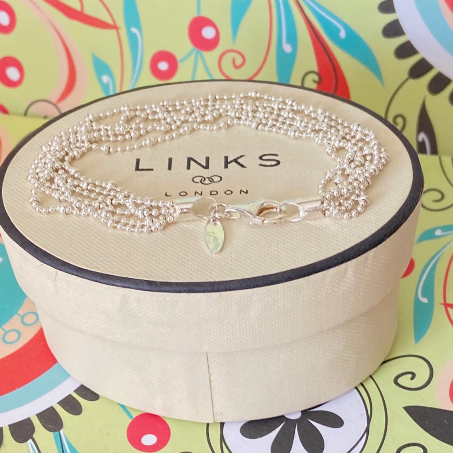 Beautiful Authentic Sterling Silver Links of London Multi-Strand Beaded Rain Dance Bracelet