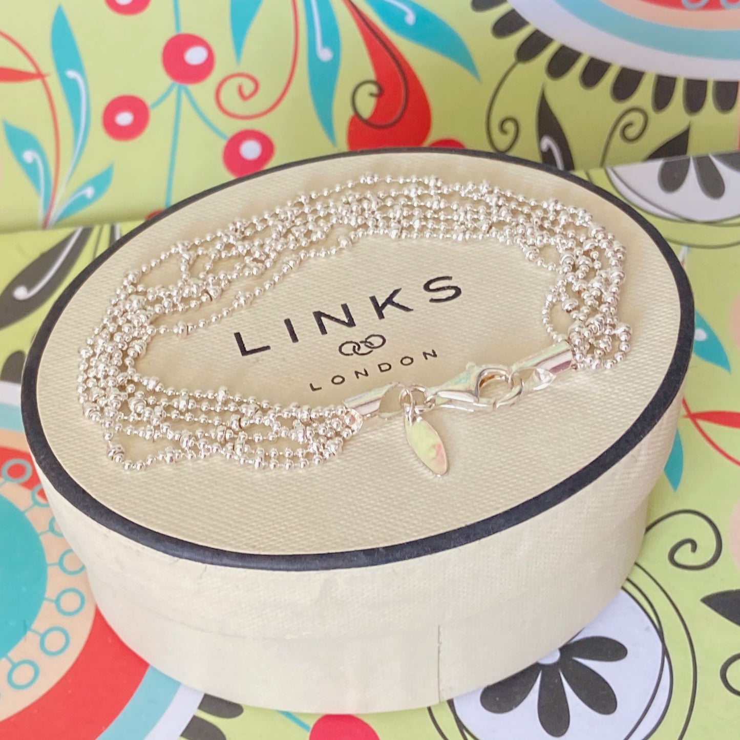Beautiful Authentic Sterling Silver Links of London Multi-Strand Beaded Rain Dance Bracelet