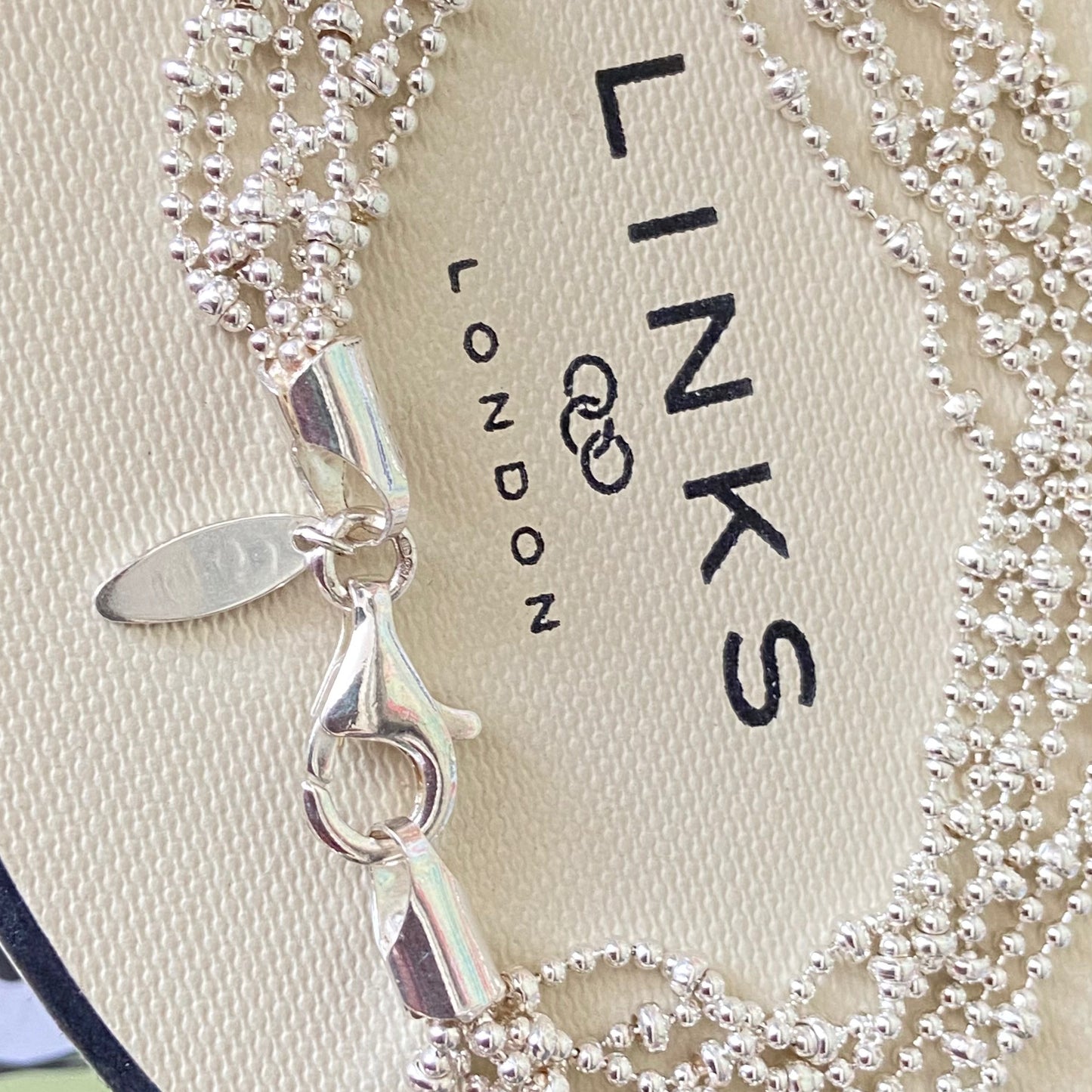 Beautiful Authentic Sterling Silver Links of London Multi-Strand Beaded Rain Dance Bracelet