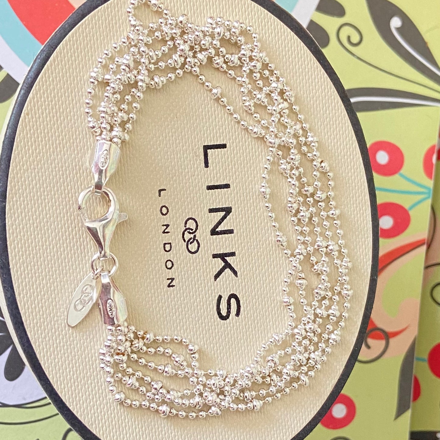 Beautiful Authentic Sterling Silver Links of London Multi-Strand Beaded Rain Dance Bracelet
