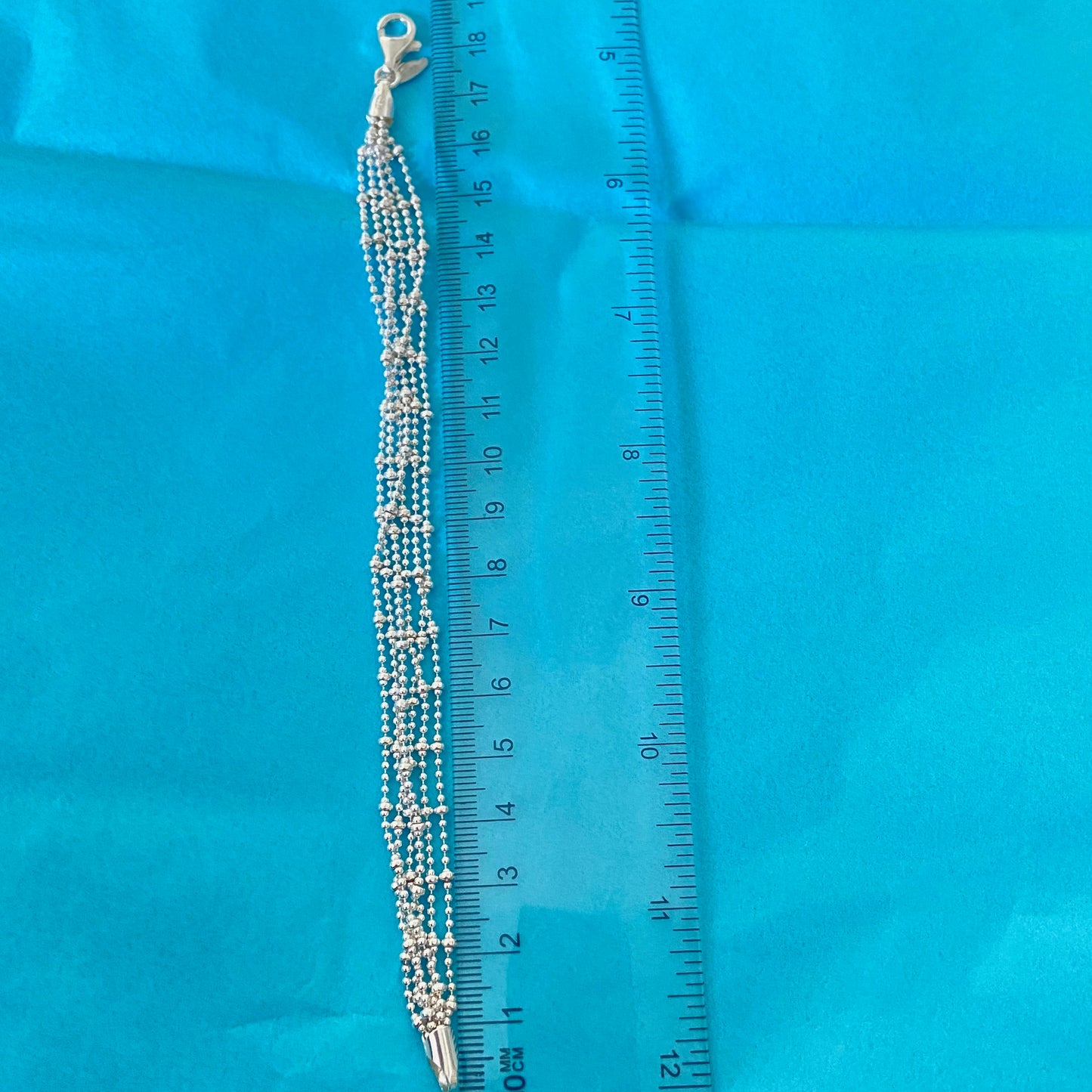 Beautiful Authentic Sterling Silver Links of London Multi-Strand Beaded Rain Dance Bracelet