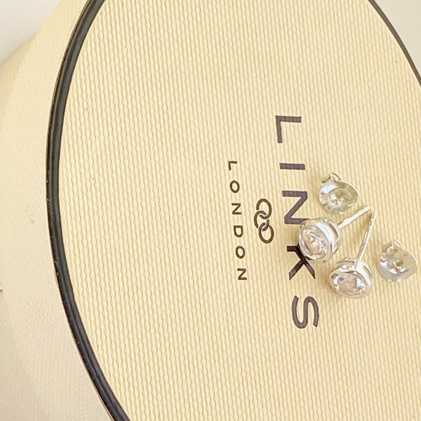 Sterling Silver Links of London Crystal Stud Earrings - New