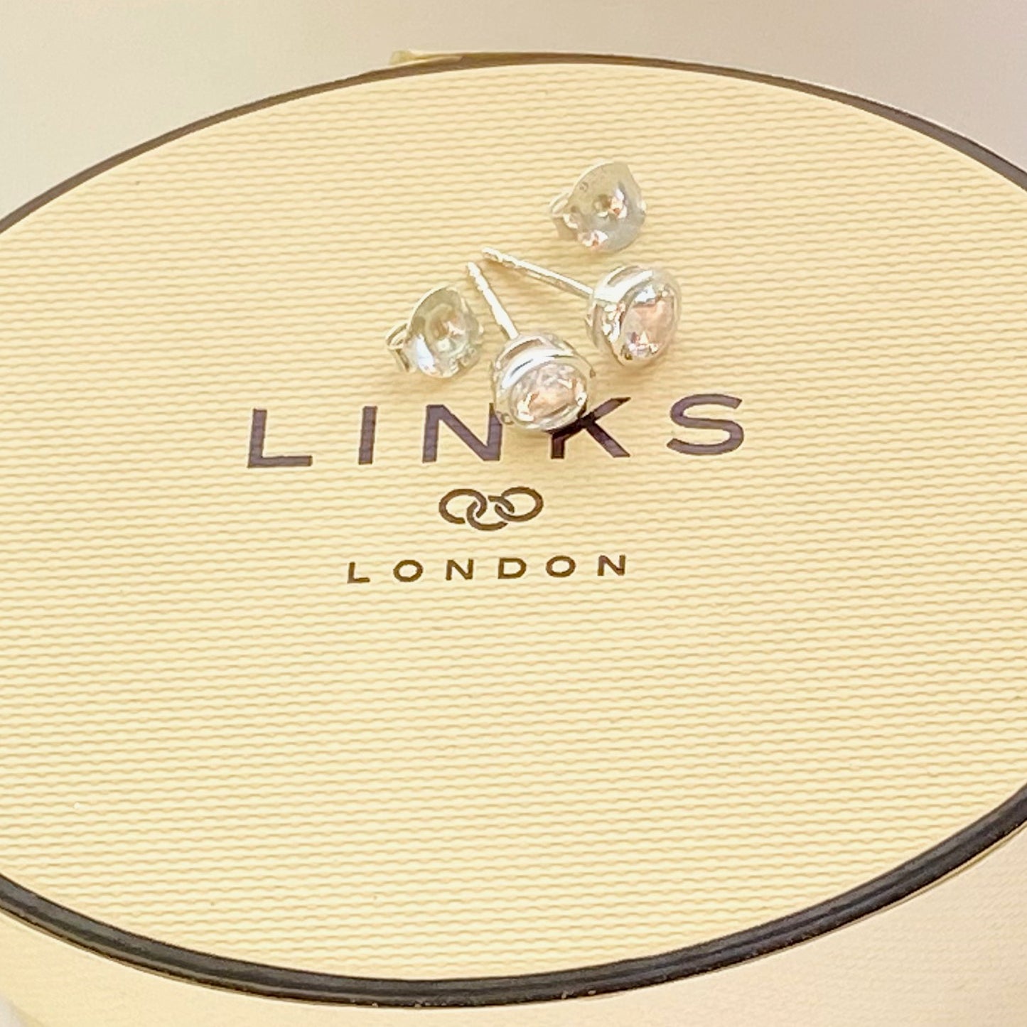 Sterling Silver Links of London Crystal Stud Earrings - New