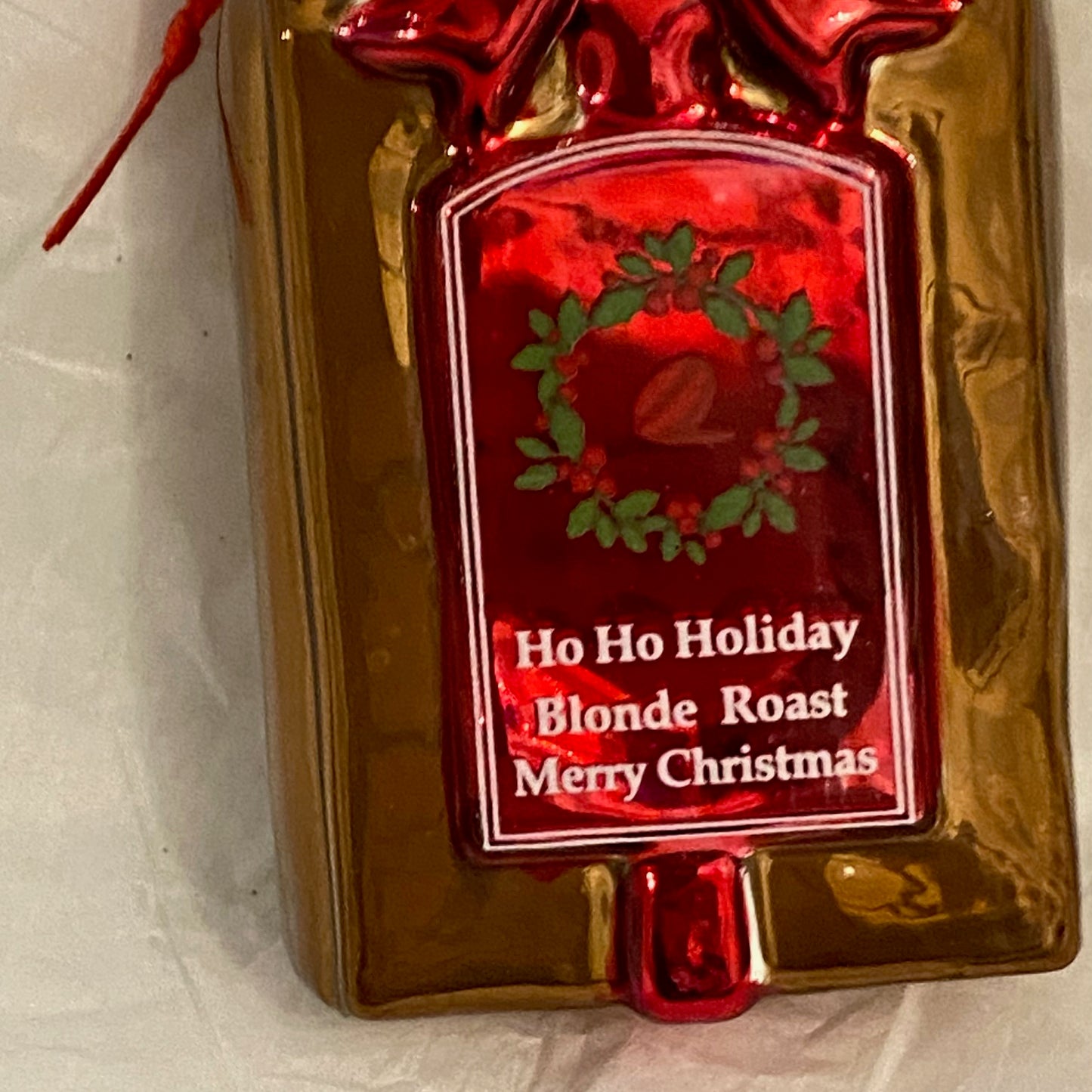 HO HO HOLIDAY BLONDE ROAST Merry Christmas Glass Ornament Decoration