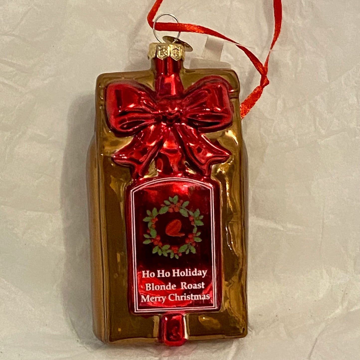 HO HO HOLIDAY BLONDE ROAST Merry Christmas Glass Ornament Decoration