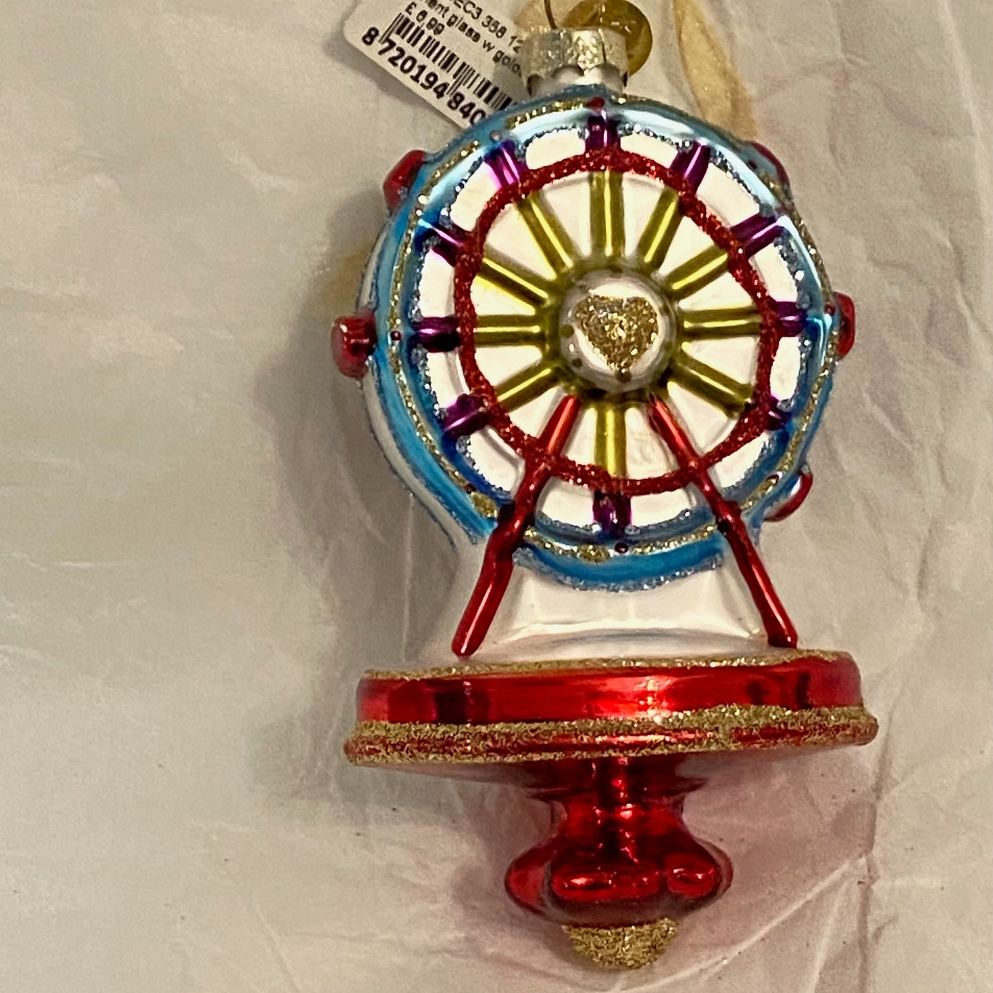 Ferris Wheel Design Glass Festive, Christmas Ornament