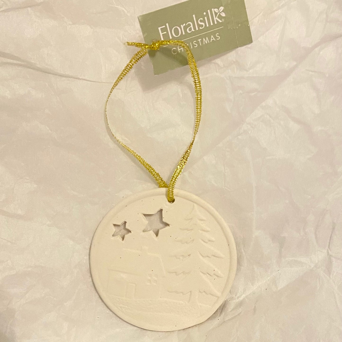Ceramic Disk Festive, Christmas Ornament