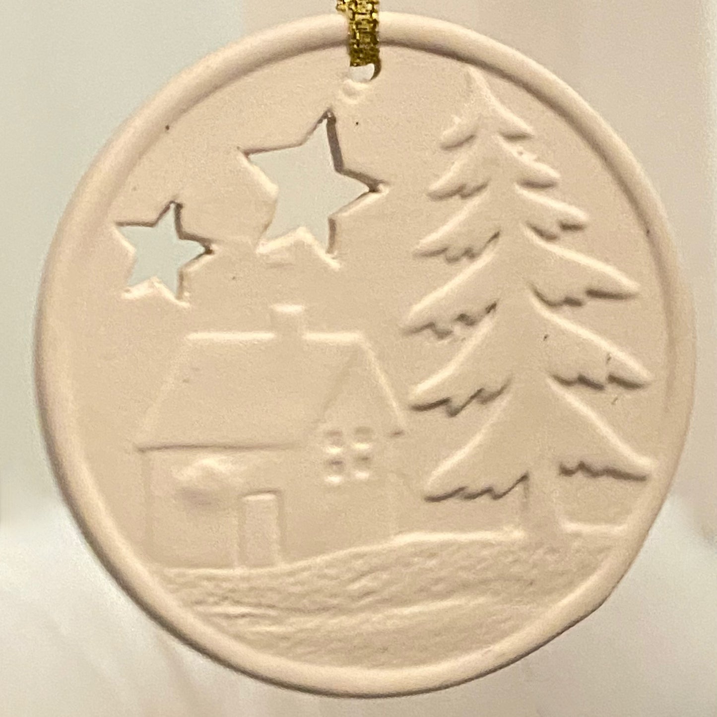 Ceramic Disk Festive, Christmas Ornament