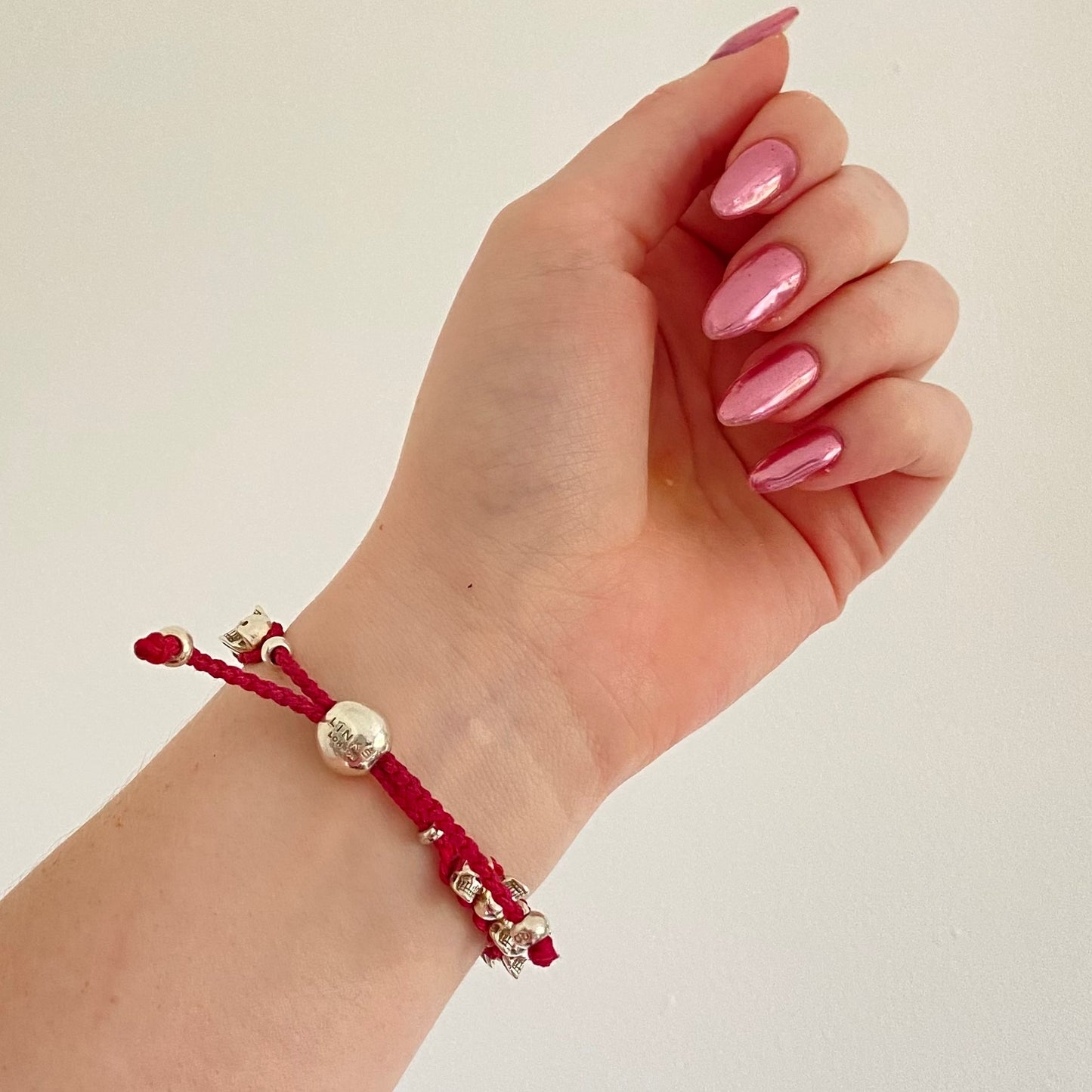Links of London Pink Skull Friendship Bracelet