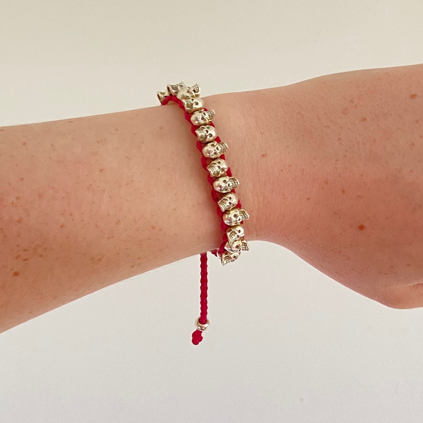 Links of London Pink Skull Friendship Bracelet