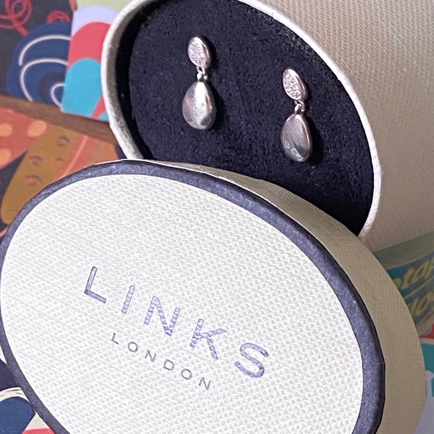 Links of London Authentic Hope Sterling Silver and Diamond Pave Earrings