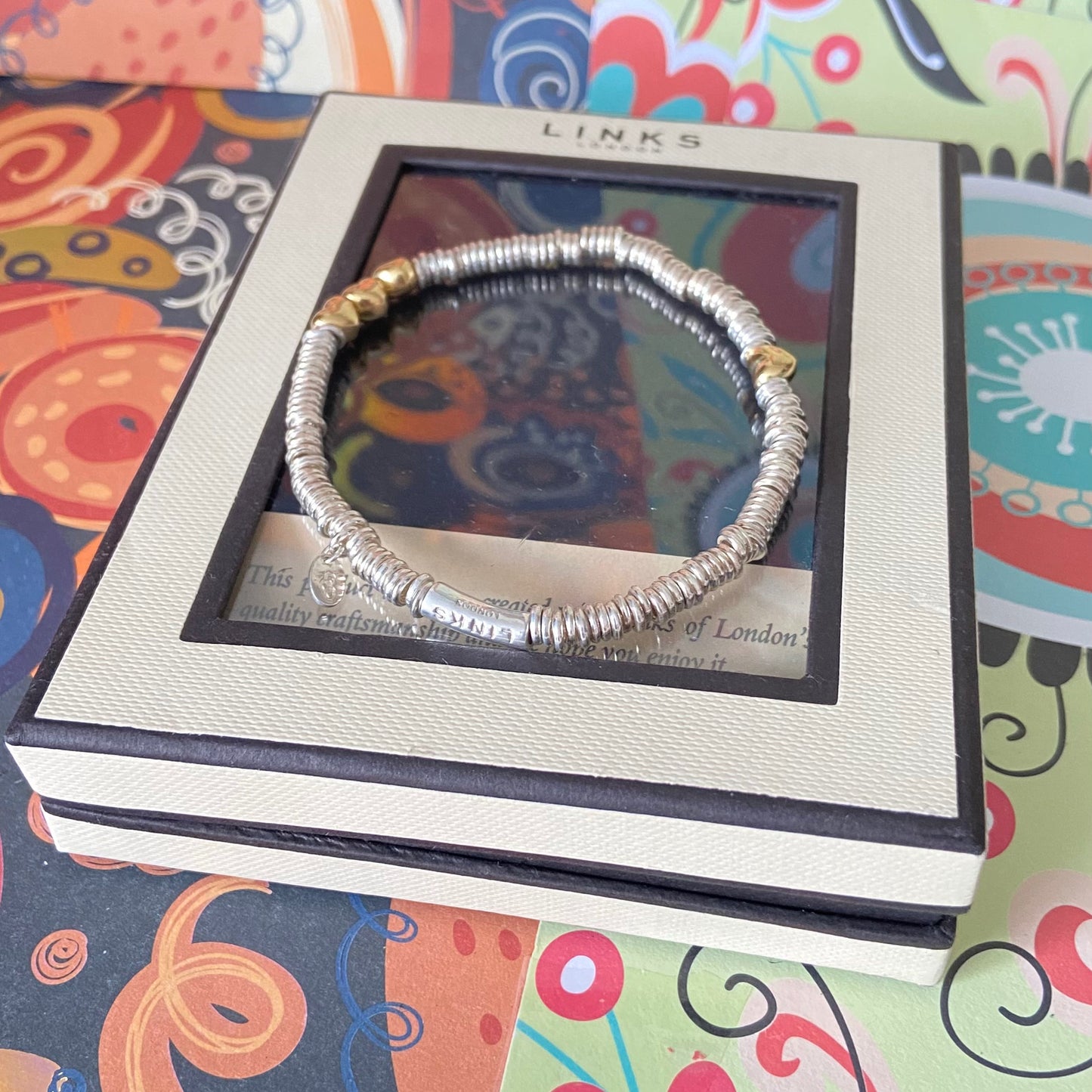 Authentic Links of London Heart XS Sweetie 925 sterling silver with 18k rose gold vermeil