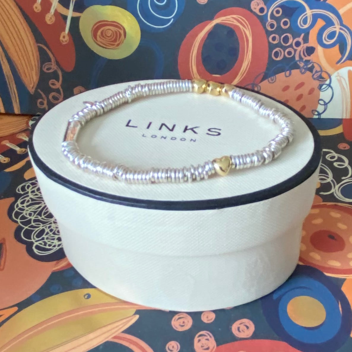 Authentic Links of London Heart XS Sweetie 925 sterling silver with 18k rose gold vermeil