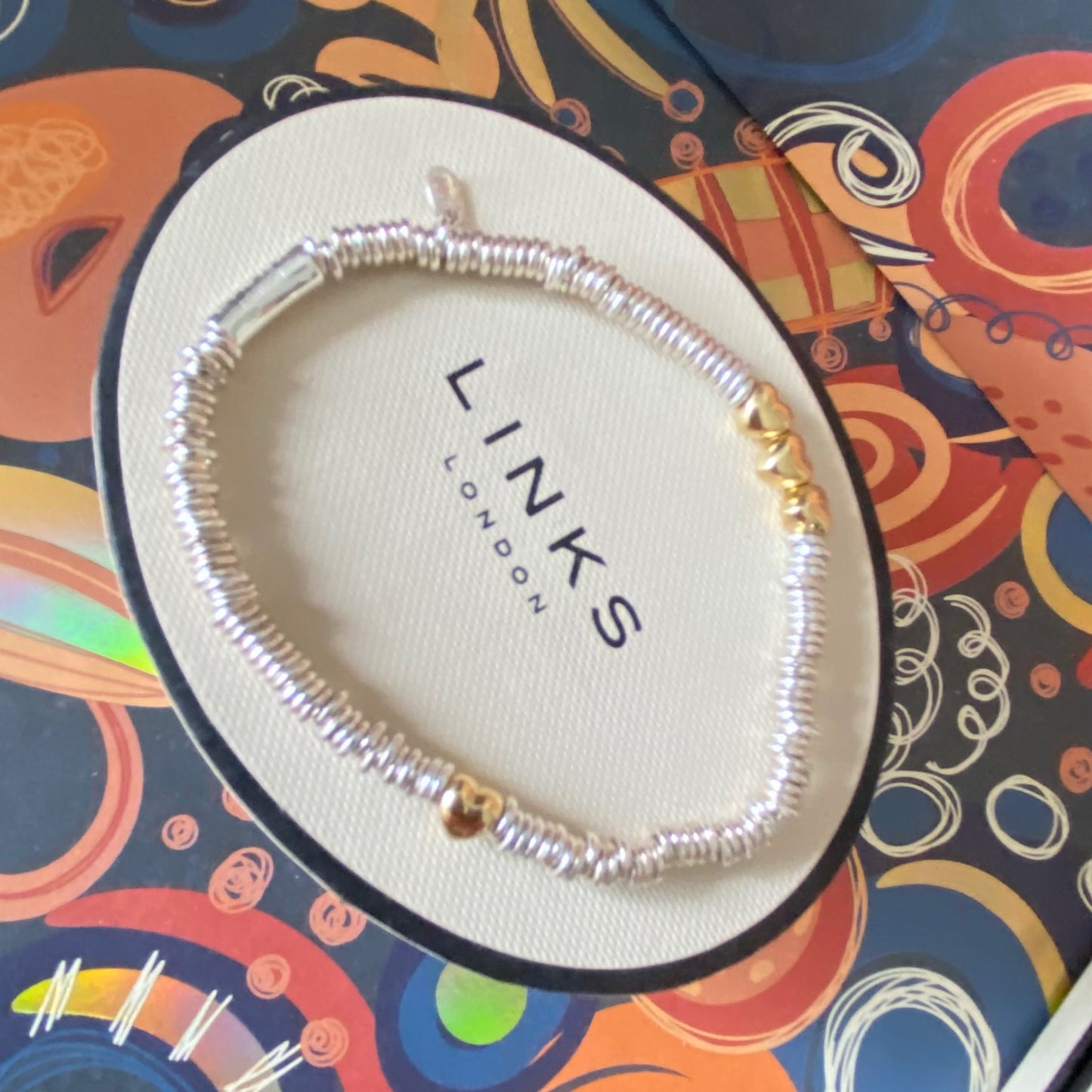 Authentic Links of London Heart XS Sweetie 925 sterling silver with 18k rose gold vermeil