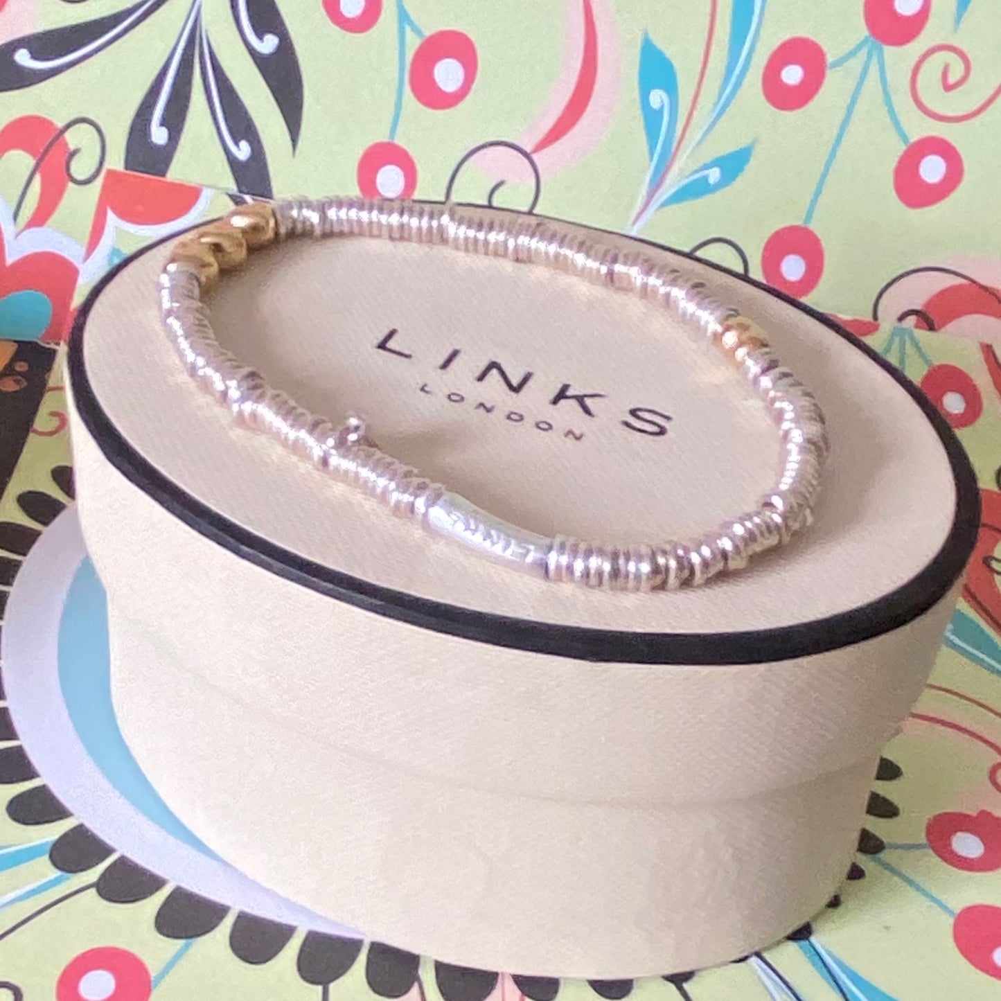 Authentic Links of London Heart XS Sweetie 925 sterling silver with 18k rose gold vermeil