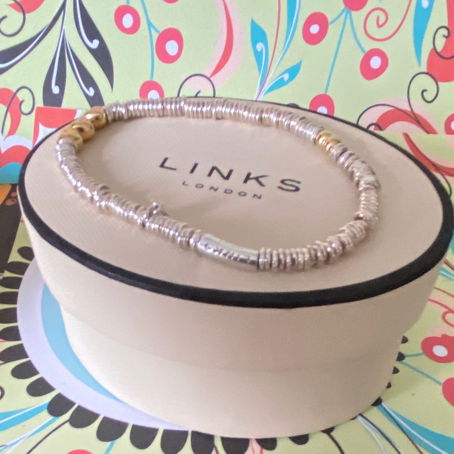 Authentic Links of London Heart XS Sweetie 925 sterling silver with 18k rose gold vermeil