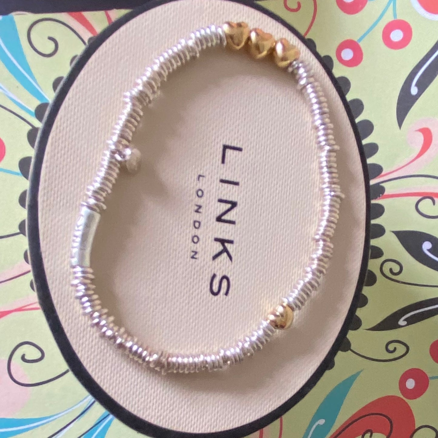 Authentic Links of London Heart XS Sweetie 925 sterling silver with 18k rose gold vermeil