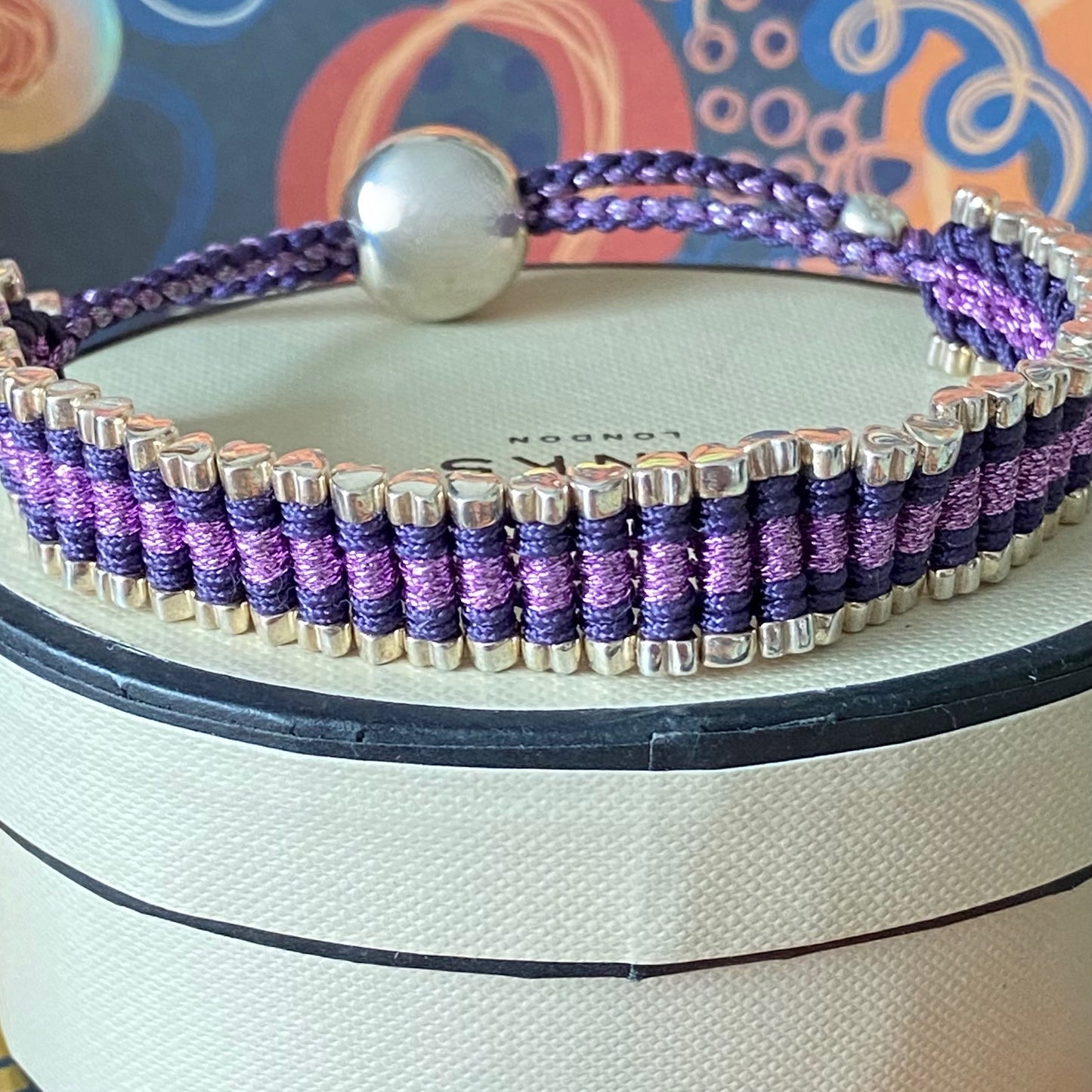 Purple Sterling Silver Links of London Friendship Bracelet