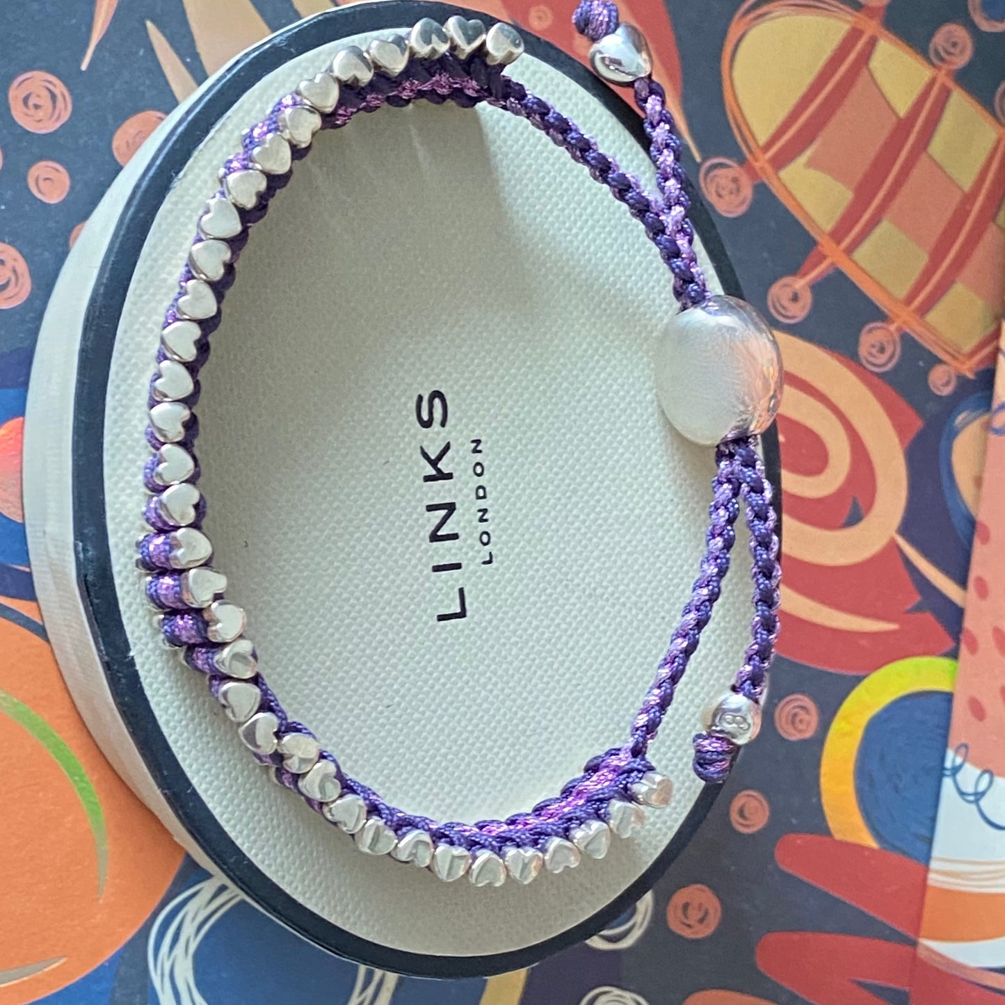 Purple Sterling Silver Links of London Friendship Bracelet